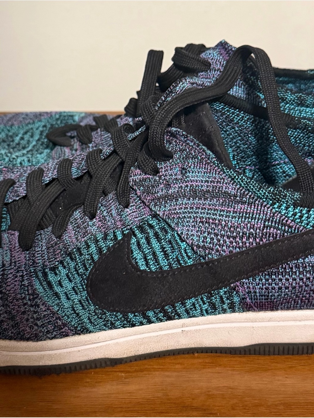 Nike Women’s Flyknit Sneakers in Teal, Purple & Black